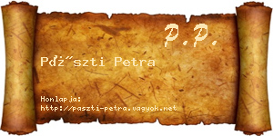 Pászti Petra névjegykártya